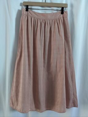 Gap Rose Beige Plaid Cottagecore Pleated Skirt Size 6 US